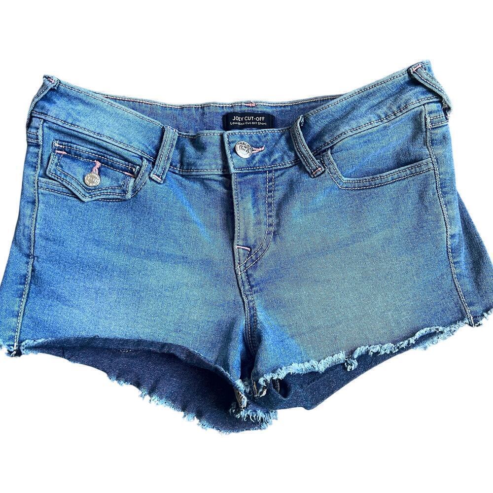 True Religion Joey Cut-off Low rise Short Sz 28 Medium Wash